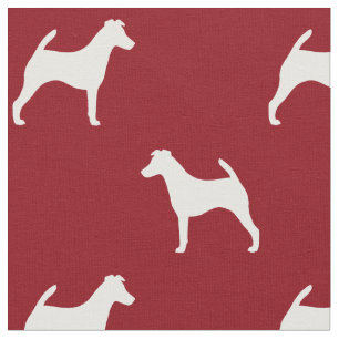 Glattfoxterrier-Silhouetten Rot und Weiß Stoff