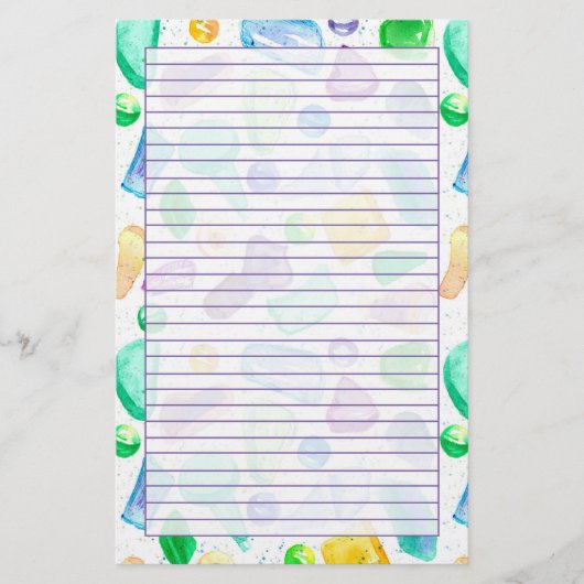 Glattglas Lila Liner Briefpapier (Vorderseite)