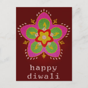 Glattglas rangoli postkarte