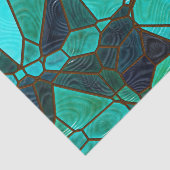 Glattglaseffekt von Grün und Blues Seidenpapier (Ausschnitt)