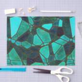 Glattglaseffekt von Grün und Blues Seidenpapier (Handwerk)