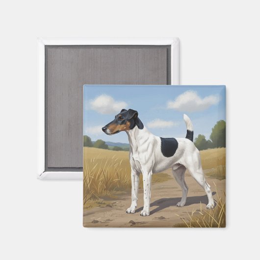 Glatthaar-Foxterrier Magnet (Vorderseite/Rückseite)