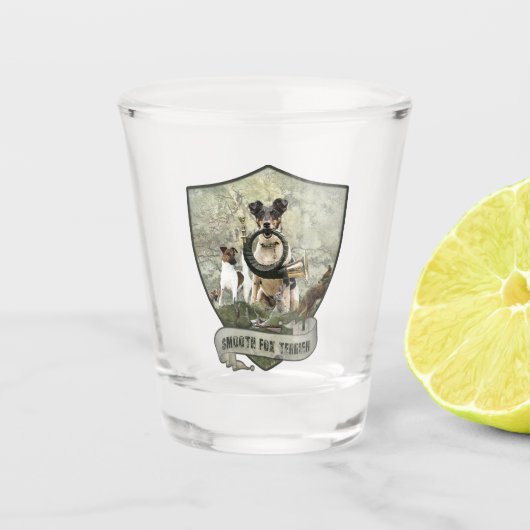 Glatthaar-Foxterrier Schnapsglas (Vorderseite)