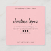 Glattleder-Wimpern Quadratische Visitenkarte (Rückseite)