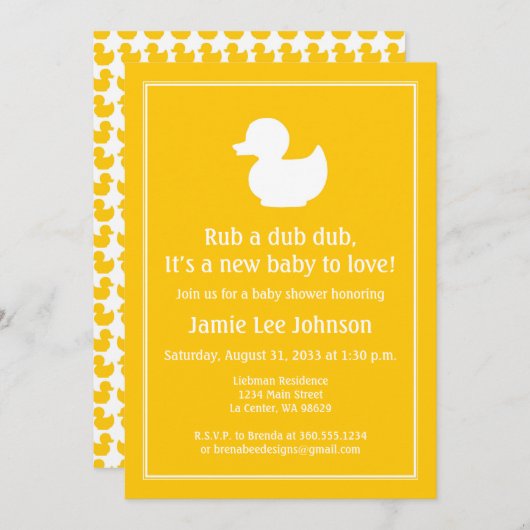 Glattlederdusche Einladung (Vorne/Hinten)