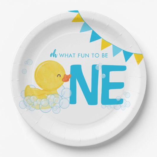Glattlederente 1. Geburtstag Pappteller (Vorderseite)