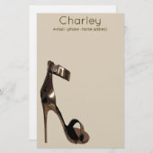 Glattlederstiletto-Streppschuhe - personalisiert Briefpapier (Vorne/Hinten)