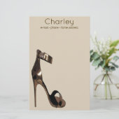 Glattlederstiletto-Streppschuhe - personalisiert Briefpapier (Stehend Vorderseite)