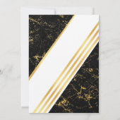 Glattlederstreifen aus Gold Typografie schwarze Ba Einladung (Rückseite)