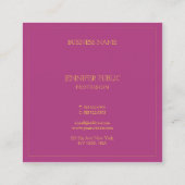 Glattlegende Berufliche Vorlage für Goldtext Quadratische Visitenkarte (Rückseite)