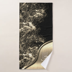 Glattlegiertes Metall und Metallstein Mit Monogram Badehandtuch