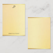 Glattlehre Mit Monogramm Einfach Mitteilungskarte (Vorne/Hinten)