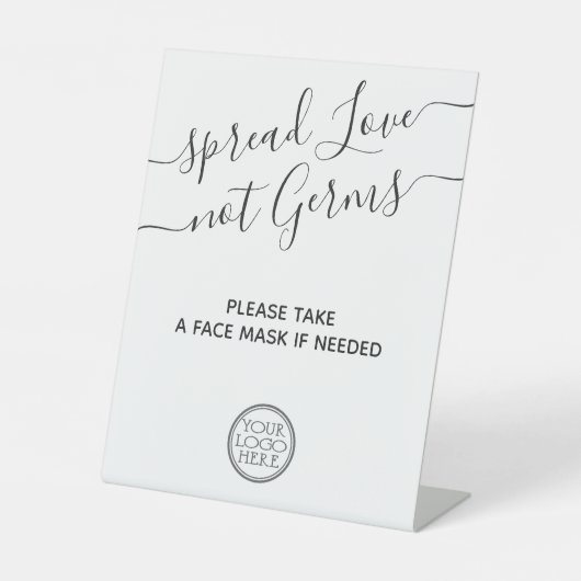 Glattmaske-Station minimal modern mit Logo-Sicherh Sockelschild (Vorderseite)