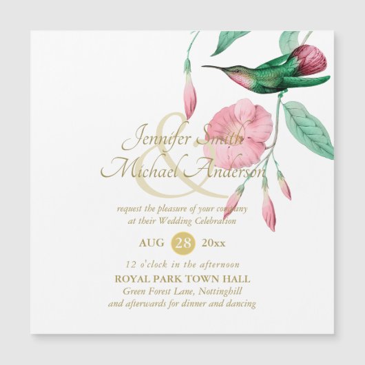 Glattrosa Hummingbird Blume Magnetkarte (Vorderseite)