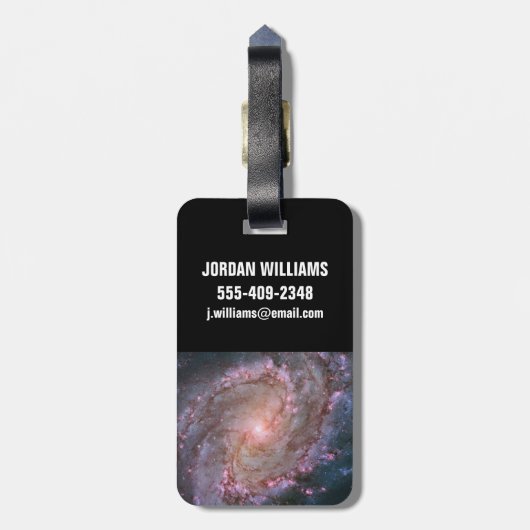 Glattspirale Galaxy Messier 83. Gepäckanhänger (Rückseite vertikal)