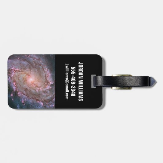 Glattspirale Galaxy Messier 83. Gepäckanhänger (Rückseite horizontal)