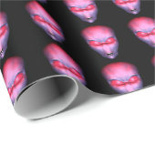 Glatzenrosa Alien Geschenkpapier (Rolleneckpunkt)
