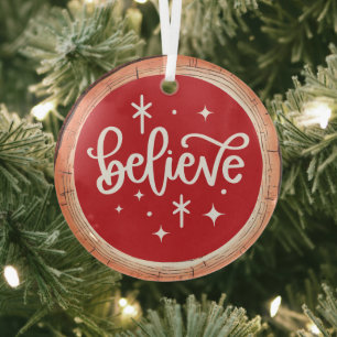 Glaub an Weihnachten Ornament Aus Glas