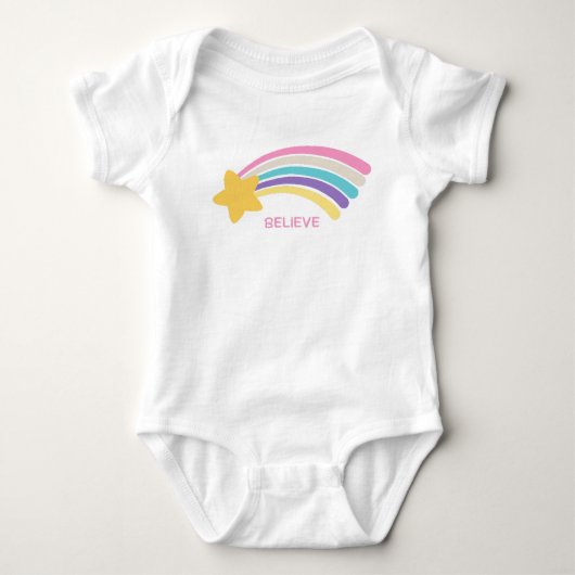 Glaub Regenbogen  Baby Strampler (Vorderseite)