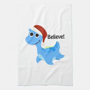 Glaub! Santa Nessie Geschirrtuch