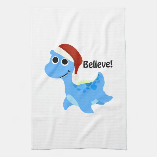 Glaub! Santa Nessie Geschirrtuch (Vertikal)