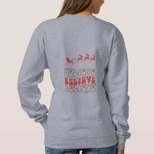 Glaub Weihnachtsmann Weihnachten Holzkastenleuchte Sweatshirt (Rückseite)