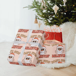 Glaub weiter Retro Weihnachtsmann Geschenkpapier