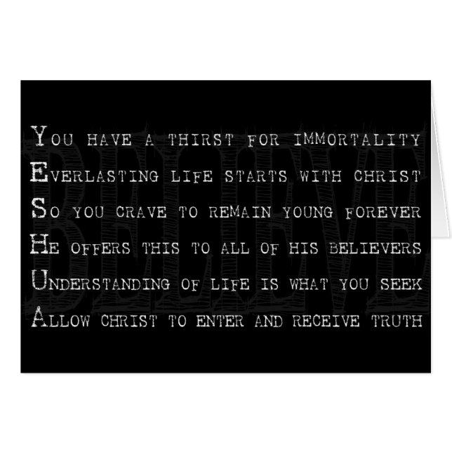 Glaub Yeshua. Christlich (Vorderseite (Horizontal))