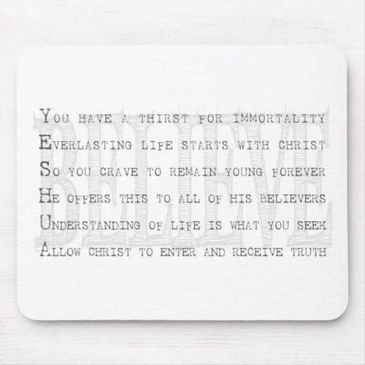 Glaub Yeshua. Christlich Mousepad (Vorne)