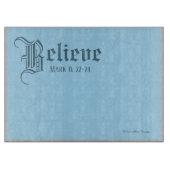 Glaube - 15" x 11" Glas-Schneidebrett Schneidebrett (Vorderseite)