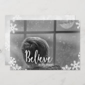 Glaube 1 Foto Snowflake Weihnachtskarte Feiertagskarte (Vorne/Hinten)