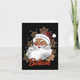 Glaube Afro Santa African American Christmas Blac Karte