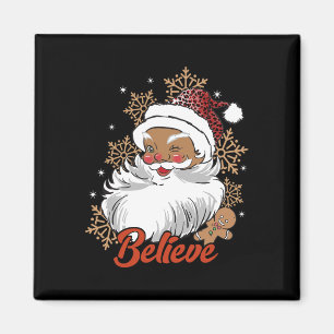 Glaube Afro Santa African American Christmas Blac Magnet