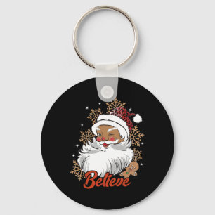 Glaube Afro Santa African American Christmas Blac Schlüsselanhänger