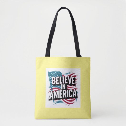 "Glaube an Amerika Patriotic Tote Bag" Tasche (Vorderseite)