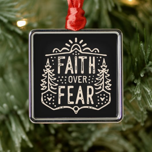 Glaube an Angst Christliche rustikale Retroästhesi Ornament Aus Metall (Baum)