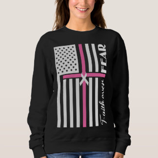 Glaube an Angst, rosa Kreuzflagge Sweatshirt