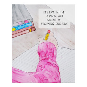 Glaube an Aquarellkunst Poster