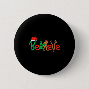 Glaube an Bigfoot Sasquatch Santa Rentier Weihnach Button