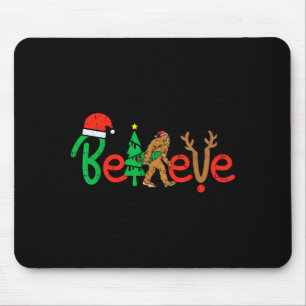 Glaube an Bigfoot Sasquatch Santa Rentier Weihnach Mousepad