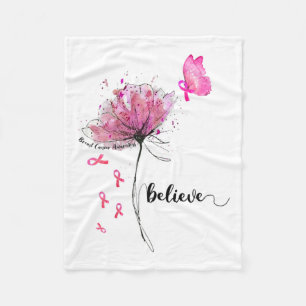 Glaube an Blume Schmetterling Pink Ribbon Brustkre Fleecedecke