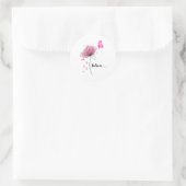 Glaube an Blume Schmetterling Pink Ribbon Brustkre Runder Aufkleber (Tasche)