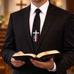 Glaube an das Blutpastor-Kreuz Krawatte