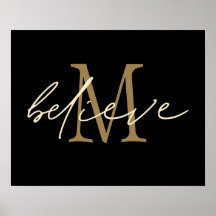 Glaube an das Gold Monogram, anfänglich schwarz