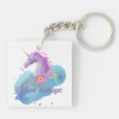 Glaube an das magische Blumenorn Schlüsselanhänger (Rückseite)