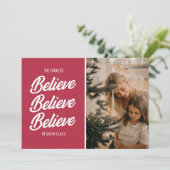 Glaube an das Santa Foto Feiertagskarte (Stehend Vorderseite)