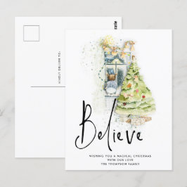 Glaube an das Skript Kinderfenster Weihnachtsfeier Postkarte
