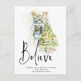 Glaube an das Skript Kinderfenster Weihnachtsfeier Postkarte