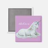 Glaube an das Unicorn Square Magnet (Vorderseite/Rückseite)