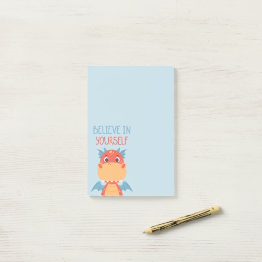 Glaube an deinen eigenen Drachen Post-it Klebezettel (Auf Schreibtisch)